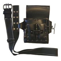 GreenLee Electricians Tool Pouch Holster Black Leather With Nylon Belt Pockets - $48.48