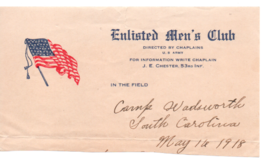 May 16th 1918 Camp Wadsworth Enlisted Mens Club Letterhead 1A - $13.30