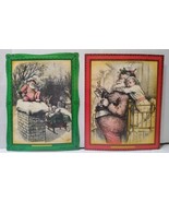 Thomas Nast 2 Vintage Cardboard Christmas Cut Outs Santa Claus Caught Ro... - £29.80 GBP