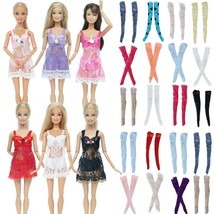 4 Set Doll Outfits Pajamas Lace Lingerie Night Dress Stockings For Barbie Doll - £8.47 GBP+