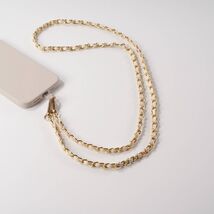 Hello Lux Gold Tone Chain Faux Leather Phone Crossbody Strap White Beige... - $85.31 MXN Hello Lux Gold Tone Chain Faux Leather Phone Crossbody Strap White Beige... - $85.31 MXN