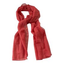 Vintage Sheer Red Scarf Made in Italy Lightweight Polyester Wrap Y2K Era - $19.80