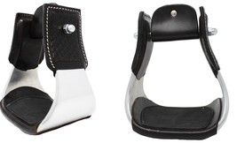 Challenger 5 3/8&quot; Wide Western Saddle Aluminium Bell Roper Stirrups 51133BR - $49.49
