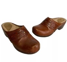 Dansko Shyanne Brown Leather Studded Mule Clogs Womens Size 38 - £20.71 GBP