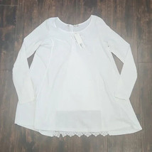 nwt $80 SOFT SURROUNDINGS charmante tunic S long sleeve tee lace button ... - £31.35 GBP