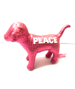 VICTORIA&#39;S SECRET Metallic Pink Dots PEACE 7&quot; Plush Dog Pup Figure - $225.80 MXN