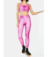 NWT Terez Balayage Foil Leggings and Sports Bra SET Raspberry Pink XS - $71.11 CAD