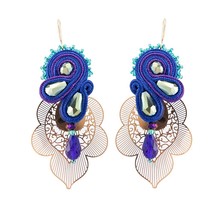 New Fashion Flower pattern Drop Hanging Earrings for Women Elegant Earring Styli - £16.80 GBP