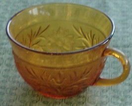 Vintage Indiana Amber Sandwich Glass Cup, Very Good Condition - £7.77 GBP