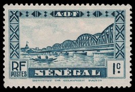 Ca 1940 French Senegal Stamp - Faidherbe Bridge 1C 1012 - £1.16 GBP