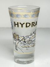 Hydra Greece Souvenir Shot Glass With Gold Detailing &amp; Scenic Design - $7.89