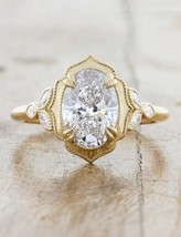 2.5Ct Oval Cut Moissanite Vintage, 925 Sterling Silver Engagement Ring For Women - £115.77 GBP
