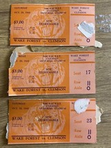 (3) 1949 Clemson Tigers Football vs Wake Forest Demon Deacons Ticket Stubs Lot - £51.43 GBP