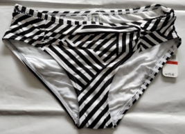 Tommy Bahama Black/White Fractured Stripe Hi Shirred Bottom Size XS/TP - $21.46