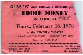 Vintage Eddie Money Concert Ticket Février 16 1978 Buffalo New York - £43.11 GBP