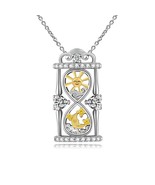 Sun And Moon Necklace Hourglass With Heart Stone Adorned Sterling Silver... - £102.81 GBP