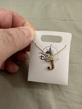 Disney Parks Mickey Mouse Faux Gem Letter J Gold Color Necklace NEW