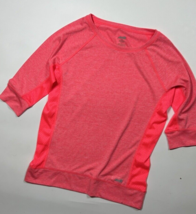 Avia Mesh Panels Pink 3/4 Sleeve Shirt Size M Workout Athletic Top Activ... - $14.95