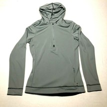 ALO Warm Up Jacket Sweatshirt Womens M Gray 1/4 Zip GETCO Hooded Running Outdoor - £20.14 GBP