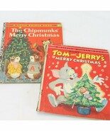 Little Golden Book The Chipmunks Merry Christmas + Tom and Jerry  Childr... - $197.50 MXN