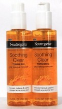 2 Neutrogena 5 Oz Soothing Clear Turmeric Jelly Makeup Remover For Acne Prone - £23.97 GBP