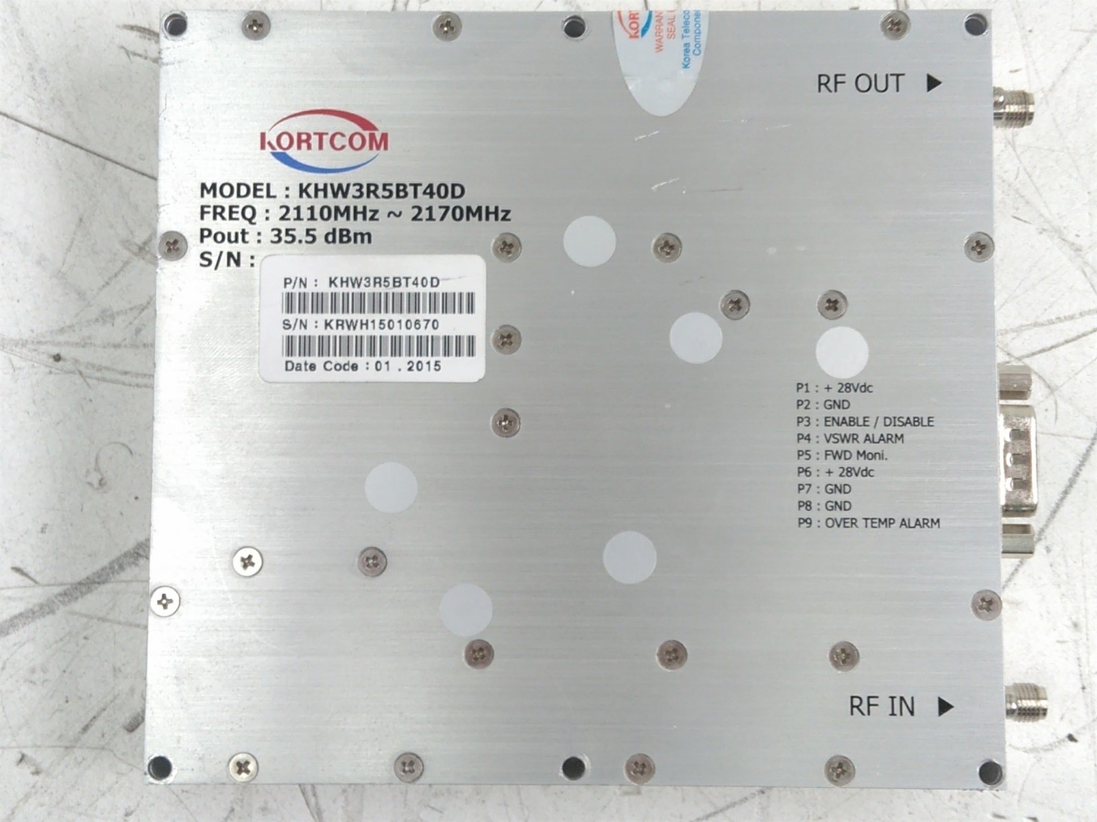 KORTCOM KHW3R5BT40D Microwave Module 2110MHz ~ 2170MHz 35.5dBm Defective... - $49.70