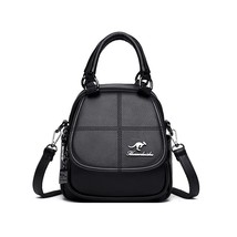 High Quality Solid Color Leather Women Backpacks Casual Rucksack Concise Backpac - £48.45 GBP