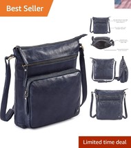 Elegant Real Leather Crossbody Bag - Handmade in India, Adjustable Strap - $67.49