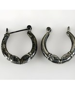 Vintage 925 Sterling Silver Double RAMS HEAD Hoop Earrings *READ* - $36.22