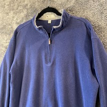 Peter Millar Sweater Mens Medium Blue 1/4 Zip Pullover Kevin&#39;s Golf Comfort - $18.39