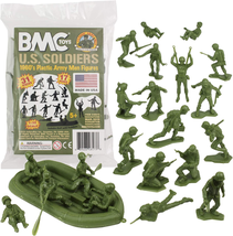 BMC Marx Plastic Army Men US Soldiers - OD Green 31Pc WW2 Figures - Made... - £16.90 GBP