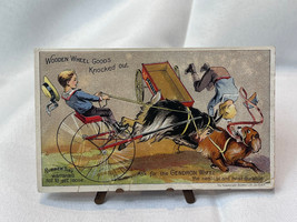 Antique Victorian Trade Card 1800&#39;s Ad Gendron Wheel Rubber Tires Cart C... - $29.65