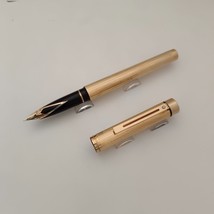Sheaffer Targa 1005 Gold Electroplated Fountain Pen with 14kt Gold Nib - £148.93 GBP