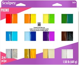 Premo Sculpey Accents Polymer Clay Multipack 1oz 24/Pkg-Assorted Colors - £25.51 GBP