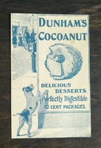 Vintage 1900 Dunham&#39;s Cocoanut Delicious Desserts Original Ad 1021  - $6.64