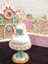 Christmas Pink Mrs Claus Baker Gingerbread House Figurine Figure Bakery ... - $34.64