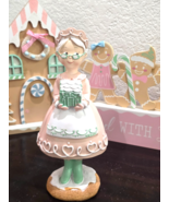 Christmas Pink Mrs Claus Baker Gingerbread House Figurine Figure Bakery ... - $34.64