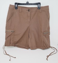 Victoria Secret&#39;s London Jean Chino Shorts with Side Zip Pockets Size 8 ~ Brown - £14.38 GBP