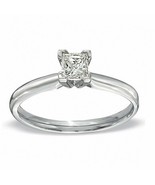 SwaraEcom 0.75Ct Princess Brilliant Cut D/VVS1 Diamond 14K White Gold Pl... - $46.99