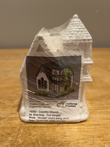 CALIFORNIA CREATIONS Ready to Paint COUNTRY CHURCH Item 10303 CHRISTMAS ... - $49.49