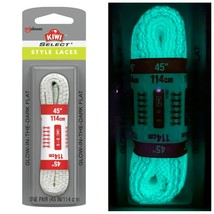 Kiwi Select Style Shoe Laces White Flat Glow In The Dark 45” Fits 5-6 Ey... - $6.96