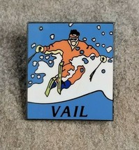 VAIL Resort Speed Ski Skier Snow Souvenir Vintage Travel Lapel Hat Pin Colorado - £7.98 GBP