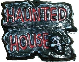 Gothic Warning Sign-HAUNTED HOUSE-Wall Door Plaque Halloween Prop Decoration-DIY - £2.98 GBP