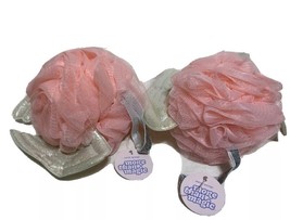 2 More Than Magic Angel Wings Pink Mesh Bath Washing Shower Sponge/Loofa... - £5.48 GBP