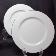 Royal Doulton Simply Platinum Salad Plates Set of 2 White 7-5/8&quot; - £19.27 GBP