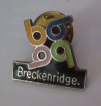 BRECKENRIDGE  bbbb SKI RESORT Lapel Pin BACK  3/4 inches square - $9.65