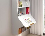 Folding Wall Mounted Drop Leaf Table, Foldable Desk With Shelves, Floati... - $296.99