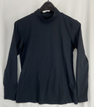 D &amp; Co Women&#39;s Size S Black Mock Neck Top Pullover Blouse Long Sleeve Stretch - $11.39