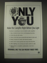 1998 U.S. Forest Service Advertisement - Smokey the Bear - Only You - £14.69 GBP