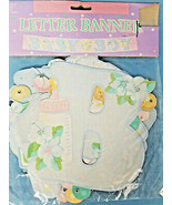 Baby Boy Party Shower Letter Banner 4.5 Feet Cardboard Decoration Blue Y... - £7.97 GBP